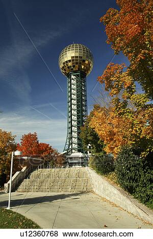 Knoxville, TN, Tennessee, 1982 World's Fair Sunsphere, autumn View Large Photo Image Stock Photo - Knoxville, TN, Tennessee, 1982 World's Fair Sunsphere, autumn. Fotosearch