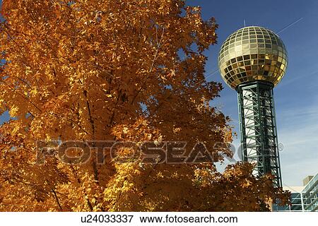 Knoxville, TN, Tennessee, 1982 World's Fair Sunsphere, autumn View Large Photo Image Stock Photo - Knoxville, TN, Tennessee, 1982 World's Fair Sunsphere, autumn. Fotosearch
