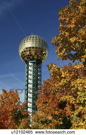 Knoxville, TN, Tennessee, 1982 World's Fair Sunsphere, autumn View Large Photo Image Stock Photography -  Knoxville, TN, Tennessee, 1982 World's Fair Sunsphere, autumn. Fotosearch