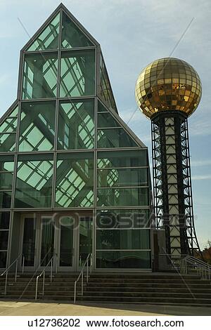 Stock Image -  Knoxville, TN, Tennessee, Downtown, Knoxville Convention Center, 1982 World's Fair Sunsphere. Fotosearch