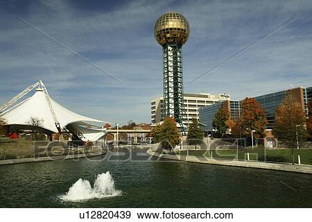 Knoxville, TN, Tennessee, Downtown, Worlds Fair Park, 1982 World's Fair Sunsphere, autumn View Large Photo Image Stock Photo - Knoxville, TN, Tennessee, Downtown, Worlds Fair Park, 1982 World's Fair Sunsphere, autumn. Fotosearch