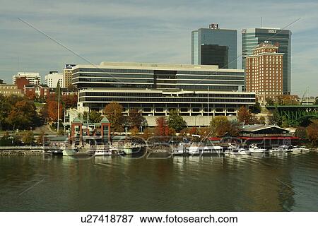 Stock Photo -  Knoxville, TN, Tennessee, Downtown Skyline, Tennessee River. Fotosearch