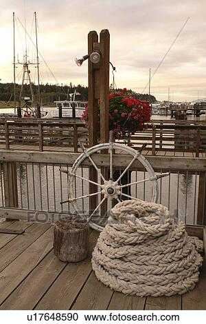 Stock Image -  La Conner, WA, Washington, Puget Sound, San Juan Islands, Fishing Port, Marina, Waterfront. Fotosearch