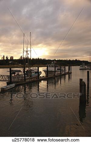 Stock Photo -  La Conner, WA, Washington, Puget Sound, San Juan Islands, Fishing Port, Marina, Waterfront. Fotosearch