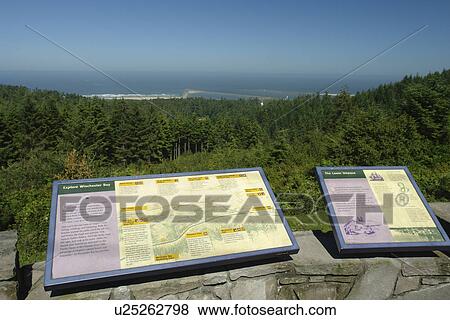 Stock Photo -  Lakeside, OR, Oregon, Pacific Ocean, Pacific Coast Scenic Byway, Rt Route, Highway 101, Oregon Dunes National Recreation Area, Umpqua Lighthouse State Park, overlook. Fotosearch