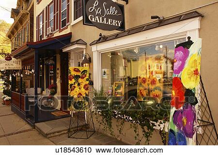 Stock Image -  Lambertville, NJ, New Jersey, Historic Downtown. Fotosearch