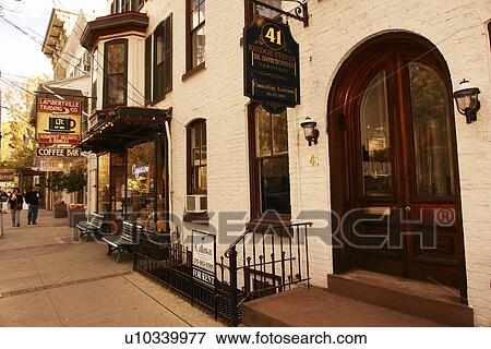 Stock Photo -  Lambertville, NJ, New Jersey, Historic Downtown. Fotosearch