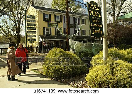 Lambertville, NJ, New Jersey, Historic Downtown View Large Photo Image Stock Photo - Lambertville, NJ, New Jersey, Historic Downtown. Fotosearch