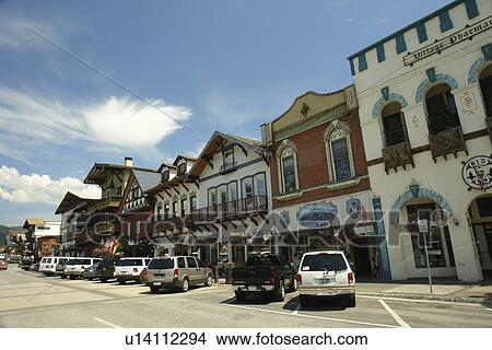Leavenworth, WA, Washington, Bavarian Alpine Village View Large Photo Image Picture - Leavenworth, WA, Washington, Bavarian Alpine Village. Fotosearch