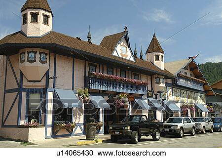 Leavenworth, WA, Washington, Bavarian Alpine Village View Large Photo Image Stock Image - Leavenworth, WA, Washington, Bavarian Alpine Village. Fotosearch