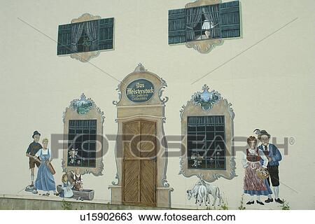 Leavenworth, WA, Washington, Bavarian Alpine Village, fresco, wall mural View Large Photo Image Stock Image - Leavenworth, WA, Washington, Bavarian Alpine Village, fresco, wall mural. Fotosearch