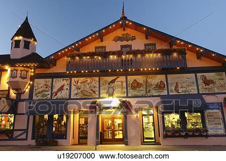 Leavenworth, WA, Washington, Bavarian Alpine Village, evening View Large Photo Image Stock Image - Leavenworth, WA, Washington, Bavarian Alpine Village, evening. Fotosearch