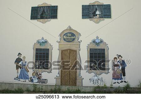 Leavenworth, WA, Washington, Bavarian Alpine Village, fresco, wall mural View Large Photo Image Stock Image - Leavenworth, WA, Washington, Bavarian Alpine Village, fresco, wall mural. Fotosearch