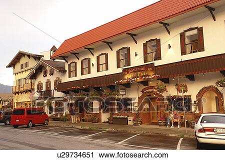 Leavenworth, WA, Washington, Bavarian Alpine Village, The Bavarian Ritz Hotel View Large Photo Image Stock Image - Leavenworth, WA, Washington, Bavarian Alpine Village, The Bavarian Ritz Hotel. Fotosearch
