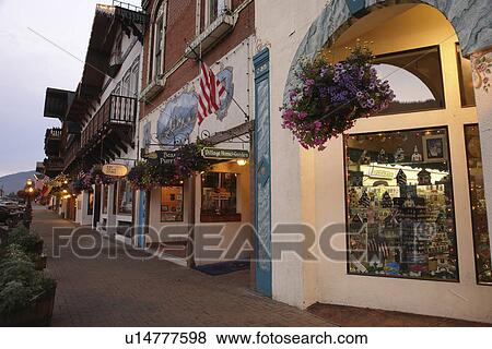 Leavenworth, WA, Washington, Bavarian Alpine Village View Large Photo Image Stock Photo - Leavenworth, WA, Washington, Bavarian Alpine Village. Fotosearch