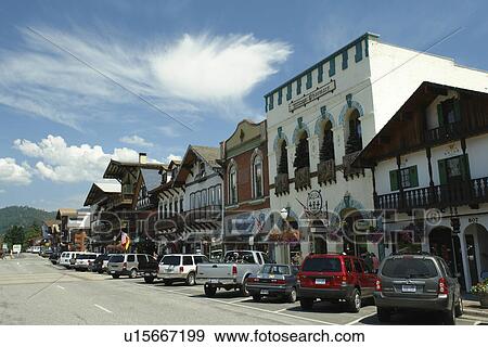 Stock Photo -  Leavenworth, WA, Washington, Bavarian Alpine Village. Fotosearch