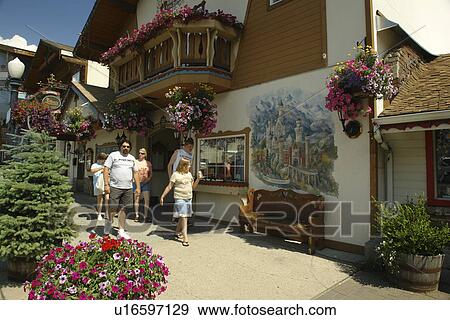 Stock Photo -  Leavenworth, WA, Washington, Bavarian Alpine Village. Fotosearch