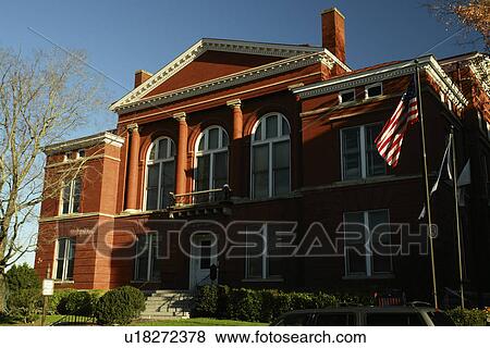 Stock Photo -  Lexington, VA, Virginia, Shenandoah Valley, Historic Downtown, Rockbridge County Courthouse. Fotosearch