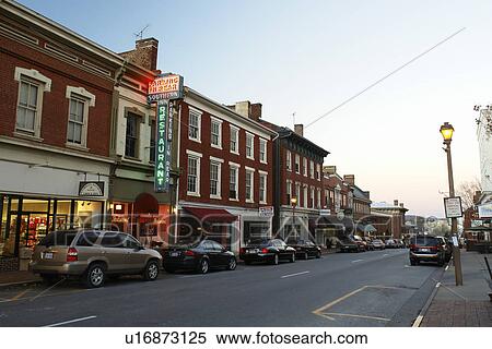 Lexington, VA, Virginia, Shenandoah Valley, Historic Downtown, evening View Large Photo Image Stock Photography - Lexington, VA, Virginia, Shenandoah Valley, Historic Downtown, evening. Fotosearch