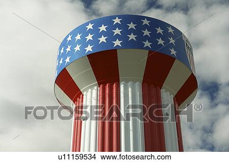 Lumberton, NC, North Carolina, red, white and blue water tower View Large Photo Image Picture - Lumberton, NC, North Carolina, red, white and blue water tower. Fotosearch