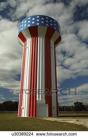 Lumberton, NC, North Carolina, red, white and blue water tower View Large Photo Image Picture - Lumberton, NC, North Carolina, red, white and blue water tower. Fotosearch