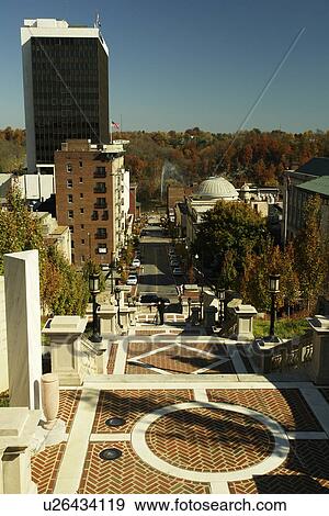 Stock Photo -  Lynchburg, VA, Virginia, Downtown from Courthouse Hill. Fotosearch