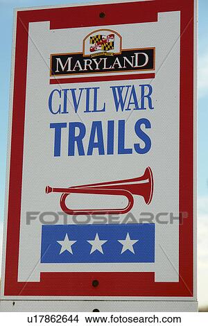MD, Maryland, Maryland Civil War Trails, scenic byways, road signs View Large Photo Image Picture - MD, Maryland, Maryland Civil War Trails, scenic byways, road signs. Fotosearch