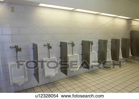 MD, Maryland, men's bathroom, urinals along a wall View Large Photo Image Picture - MD, Maryland, men's bathroom, urinals along a wall. Fotosearch