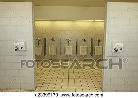 MD, Maryland, men's bathroom, urinals View Large Photo Image Stock Photo - MD, Maryland, men's bathroom, urinals . Fotosearch