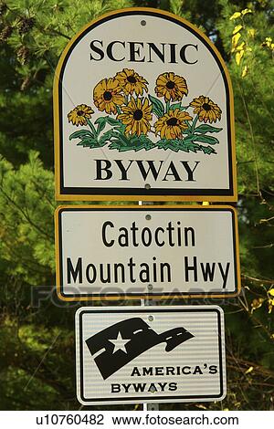 MD, Maryland, Scenic Byway, Catoctin Mountain Highway, road sign, stateline View Large Photo Image Stock Image - MD, Maryland, Scenic Byway, Catoctin Mountain Highway, road sign, stateline. Fotosearch
