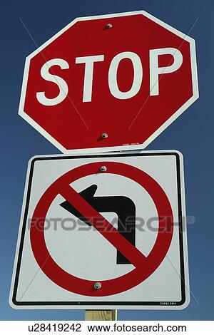 MD, Maryland, Stop Sign, No Left Turn View Large Photo Image Stock Image - MD, Maryland, Stop Sign, No Left Turn. Fotosearch