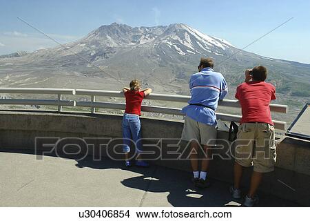 Picture -  Mount St. Helens National Volcanic Monument, WA, Washington, Johnston Ridge Observatory, overlook. Fotosearch
