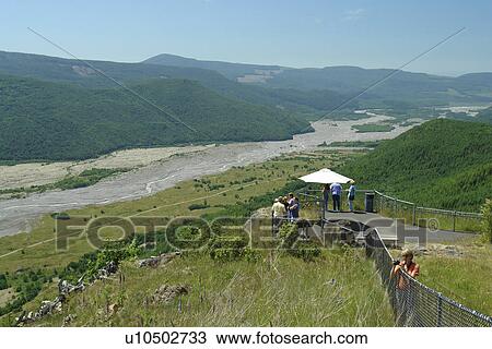 Stock Image -  Mount St. Helens National Volcanic Monument, WA, Washington, Forest Learning Center at Mt. Saint Helens, overlook. Fotosearch