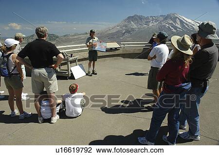 Mount St. Helens National Volcanic Monument, WA, Washington, Johnston Ridge Observatory, overlook, Ranger Talk View Large Photo Image Stock Image - Mount St. Helens National Volcanic Monument, WA, Washington, Johnston Ridge Observatory, overlook, Ranger Talk. Fotosearch