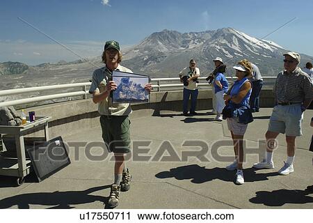 Mount St. Helens National Volcanic Monument, WA, Washington, Johnston Ridge Observatory, overlook, Ranger Talk View Large Photo Image Stock Image - Mount St. Helens National Volcanic Monument, WA, Washington, Johnston Ridge Observatory, overlook, Ranger Talk. Fotosearch