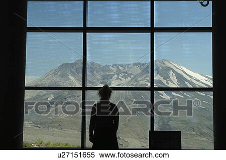 Stock Photography -  Mount St. Helens National Volcanic Monument, WA, Washington, Johnston Ridge Observatory. Fotosearch