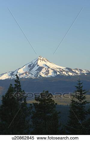 Stock Photography -  Mt. Jefferson, OR, Oregon, Deschutes National Forest, Cascade Mountain Range. Fotosearch