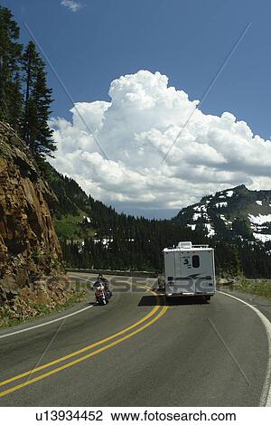Stock Image -  Mt. Rainier National Park, WA, Washington, Chinook Pass Scenic Byway, Mather Memorial Parkway. Fotosearch