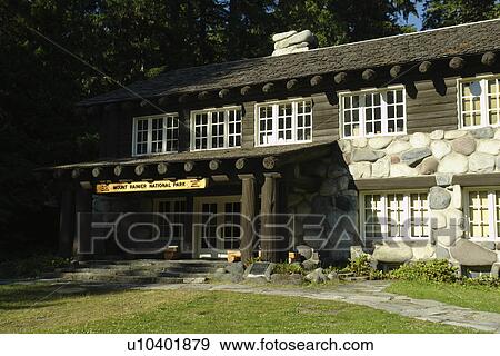Stock Photo -  Mt. Rainier National Park, WA, Washington, Wilderness Information Center, Longmire Museum. Fotosearch