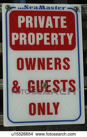 Picture -  Myrtle Beach, SC, South Carolina, resort, Private Property, Owners and Guests Only sign. Fotosearch