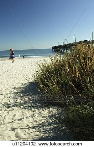 Stock Image -  Myrtle Beach, SC, South Carolina, Atlantic Ocean, The Grand Strand, Beach. Fotosearch