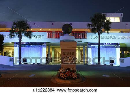 Myrtle Beach, SC, South Carolina, The Grand Strand, Crown Reef Resort Conference Center, evening View Large Photo Image Picture - Myrtle Beach, SC, South Carolina, The Grand Strand, Crown Reef Resort Conference Center, evening. Fotosearch