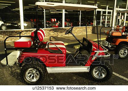 Stock Image -  Myrtle Beach, SC, South Carolina, The Grand Strand, Golf Cars for Sale. Fotosearch