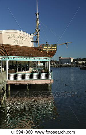 Stock Image -  Myrtle Beach, SC, South Carolina, The Grand Strand, Broadway at the Beach, Key West Grill. Fotosearch