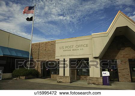 Stock Image -  Myrtle Beach, SC, South Carolina, The Grand Strand, United States Post Office, Surfside Beach. Fotosearch