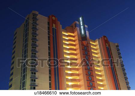 Stock Image -  Myrtle Beach, SC, South Carolina, The Grand Strand, Prince Resort, evening. Fotosearch