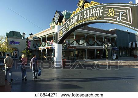 Stock Image -  Myrtle Beach, SC, South Carolina, The Grand Strand, Broadway at the Beach, Celebrity Square. Fotosearch