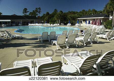 Stock Image -  Myrtle Beach, SC, South Carolina, The Grand Strand, Plantation Resort, swimming pool. Fotosearch