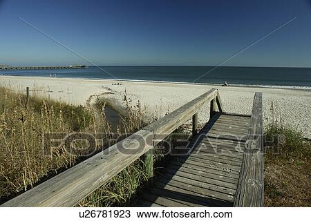 Stock Image -  Myrtle Beach, SC, South Carolina, The Grand Strand, boardwalk, beach. Fotosearch