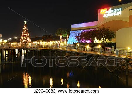 Stock Image -  Myrtle Beach, SC, South Carolina, The Grand Strand, Broadway at the Beach, Ripley's Aquarium, evening. Fotosearch